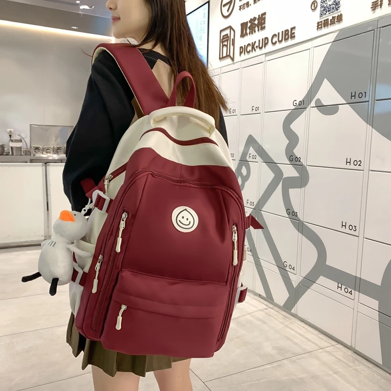 Fashion Girl Big Backpack Travel Multi pocket Bagpack Women Laptop Mochila For Teenager Bookbag College School Bag Men Rucksack