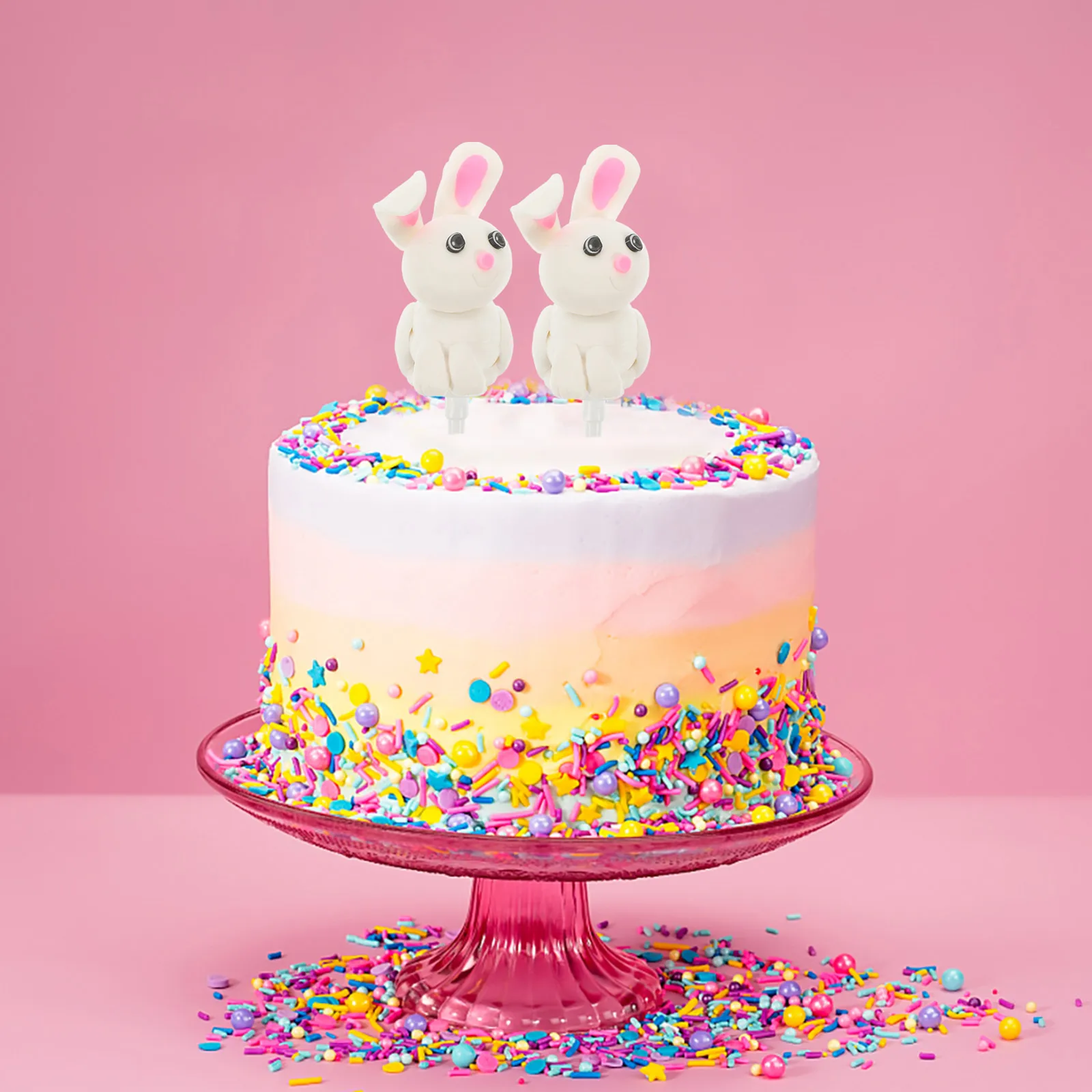 

2 Pcs Top Hat Cake Decoration Decorations Picks Ornaments Clay Cupcake Topper