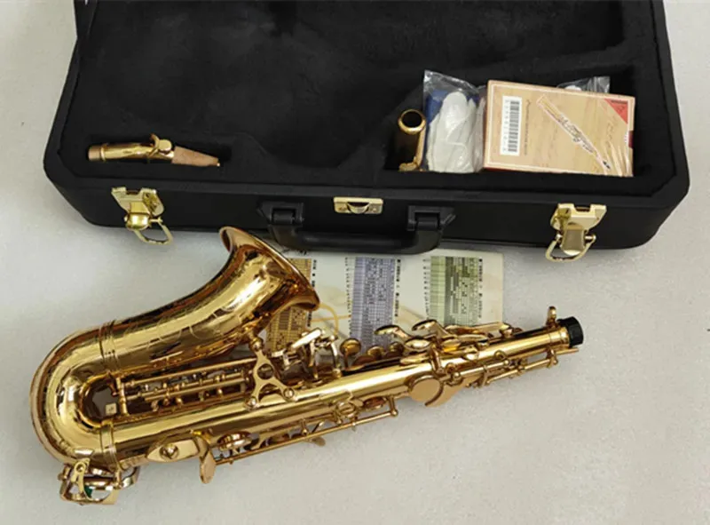 

2026 hot new Soprano Saxophone Bb Flat Brass Golden S-991 Bb sax With Accessories
