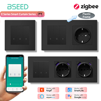 BSEED Zigbee Curtain Switch Smart Click Button Switch With EU Socket Support Tuya Smart Life Alexa Control Plastic Frame