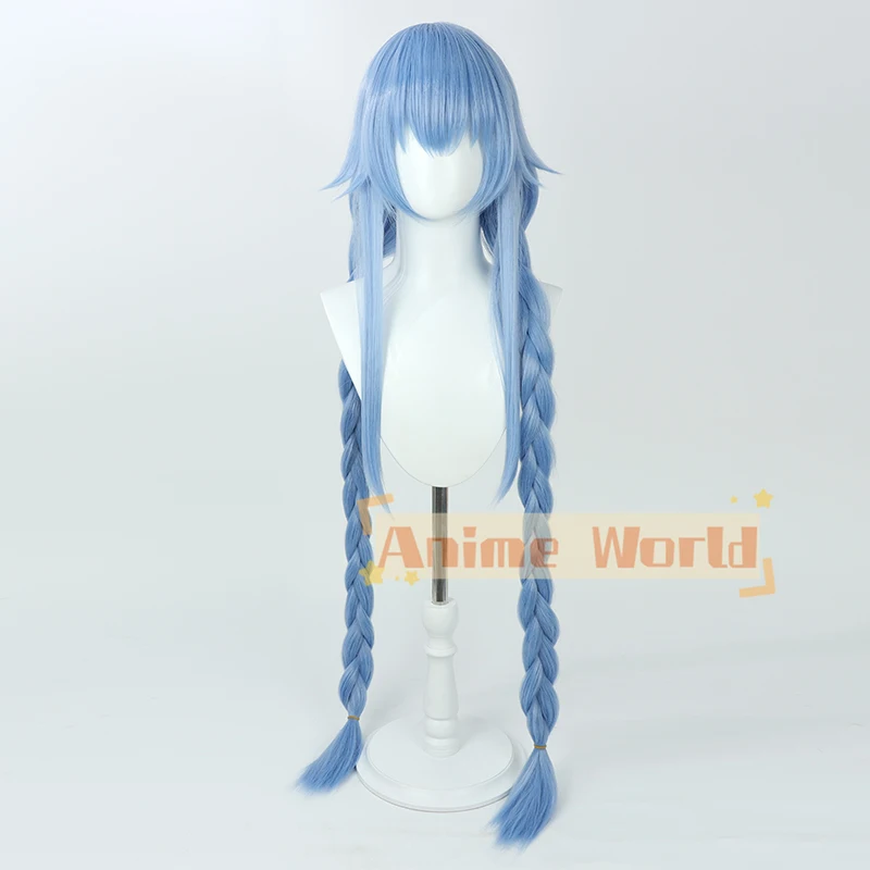 Blue Archive Waraku Chise Cosplay Wig 120cm Long Blue Braided Heat Resistant Synthetic Hair Halloween Party Role Play Carnival