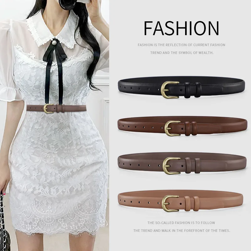 Women's Leather Belt Luxury Brand Designer Belt Simple Fashion with Jeans and Trousers Decorated Belt High-quality Alloy Buckle