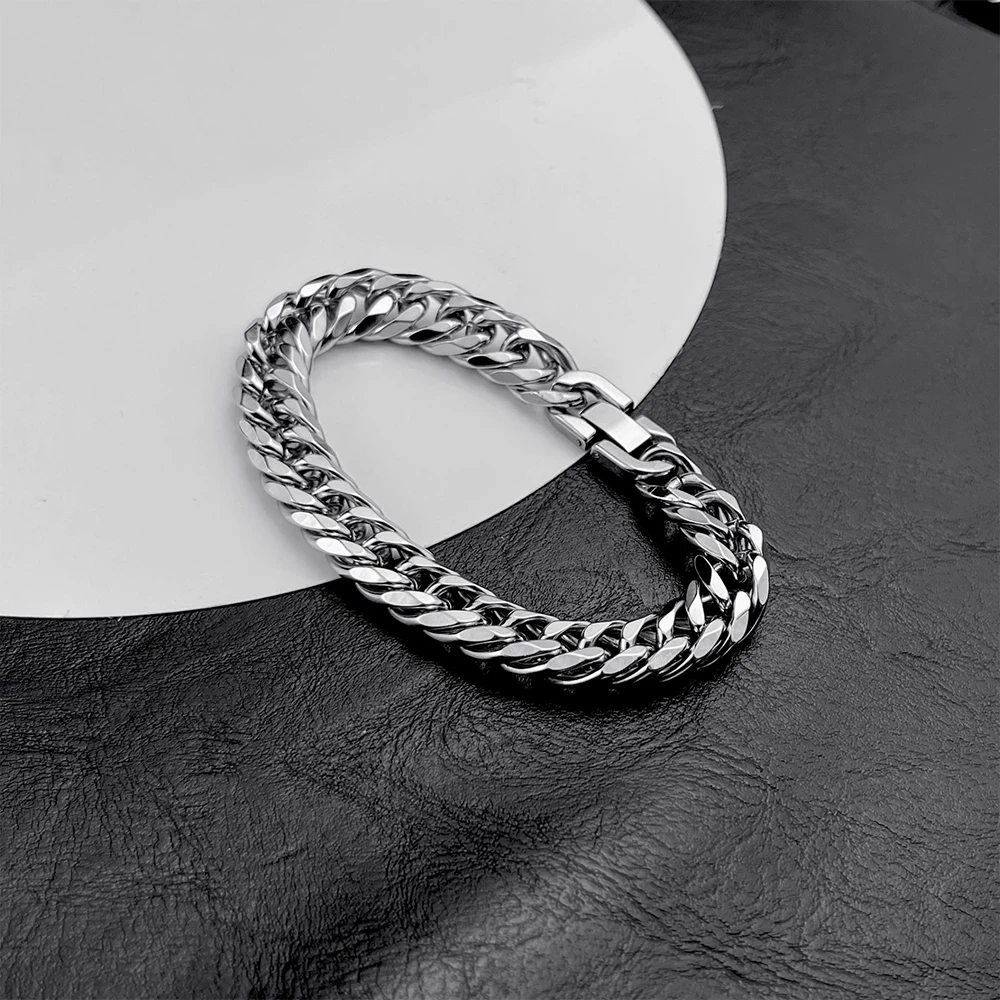 8-14mm 316L Stainless Steel Cuban Chain Bracelet Men Women Curb Bracelet Fashion Punk Hip Hop Rock Bracelet Jewelry Wholesale