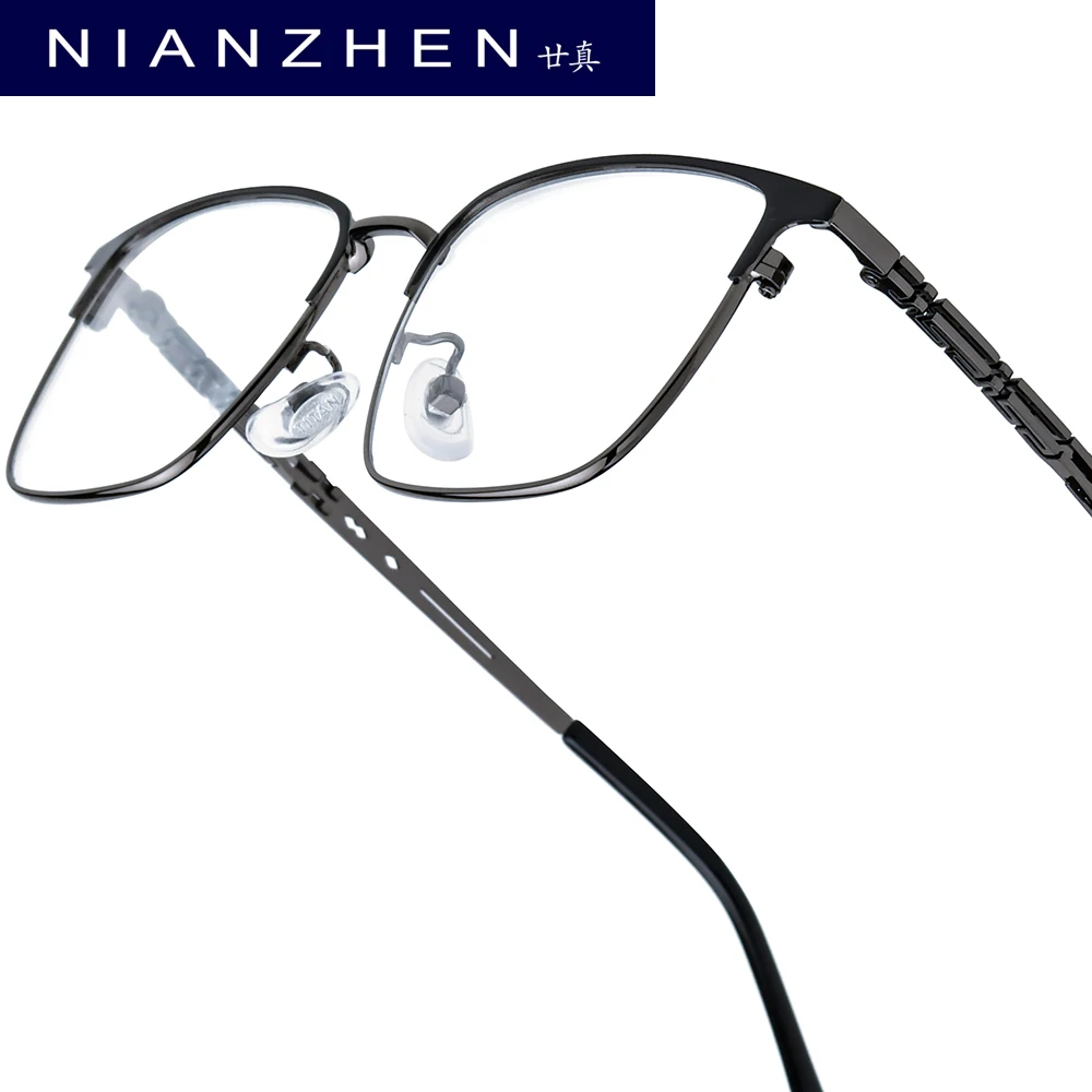 

NIANZHEN Titanium Alloy Eyeglasses Frame Men Square Brand Design Glasses Women Ultralight-Weight Retro Eyewear Spectacles 3827
