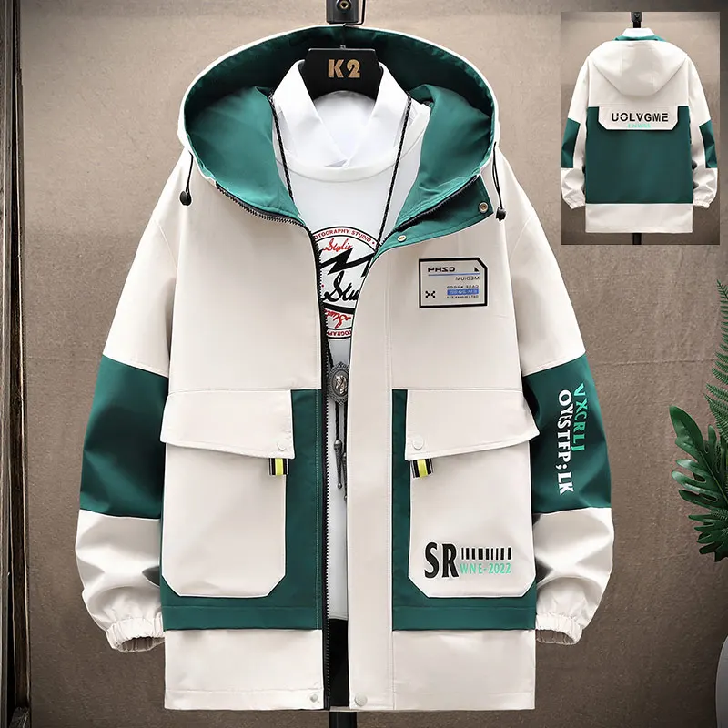 2025 spring New Fashion Trend Hooded Jacket Men\'s Casual Loose style Comfort Plus Fleece autumn High Quality Coat male M-4XL