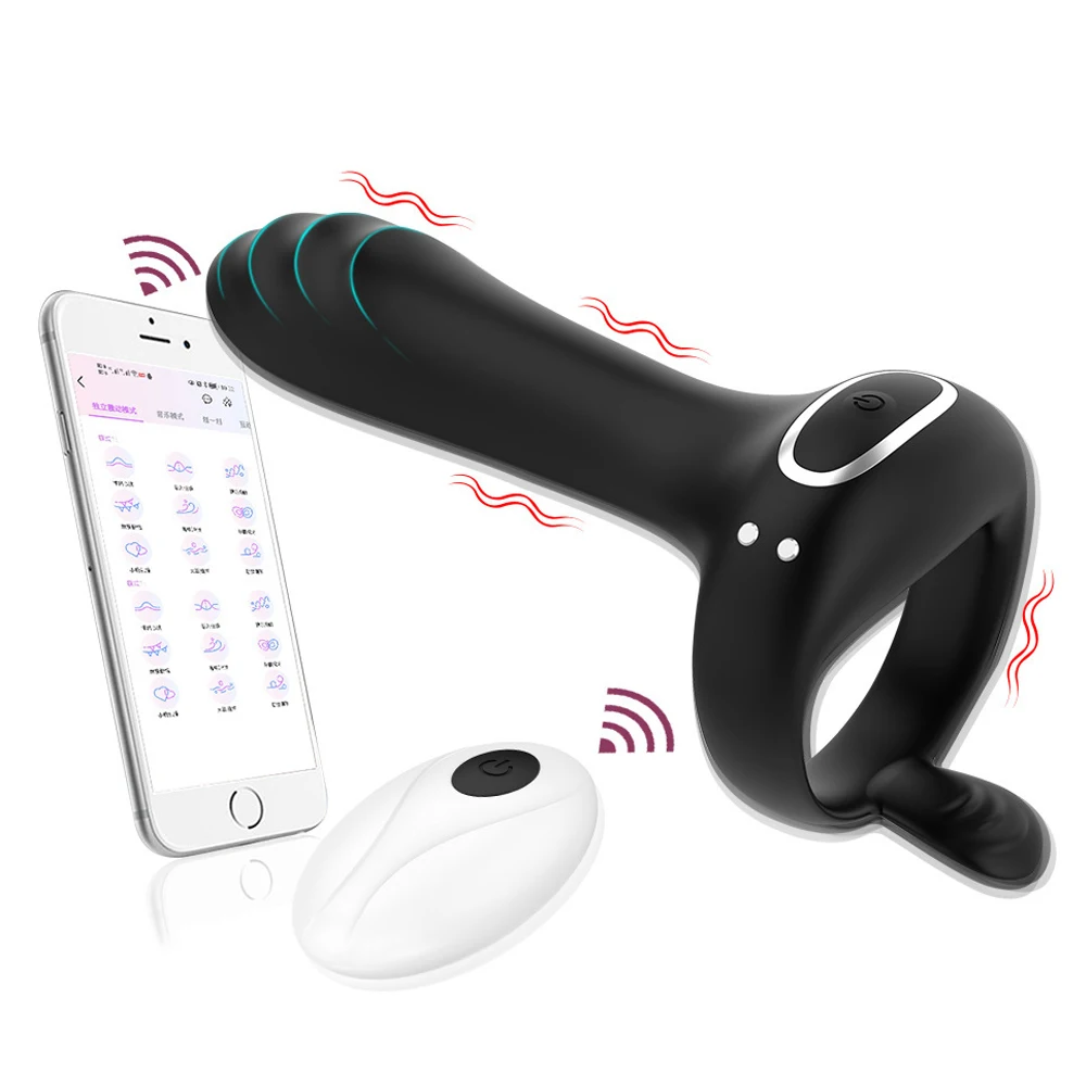 Remote Penis G Spot Vibrator for Men Wireless Control Cock Ring Delay Ejaculation Male Powerful Prostate Massage Sex Toys Adult