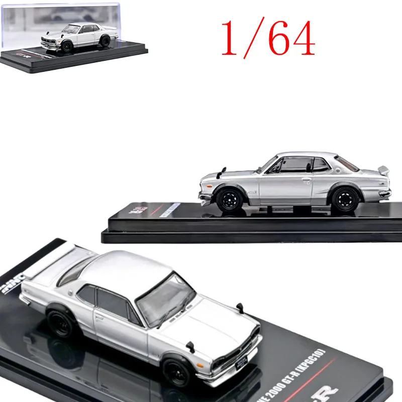 Modelli Inno Diecast in scala 1/64 Nissan Skyline GT-R KPGC10 in lega d'argento modello di auto giocattoli per ragazzi regalo