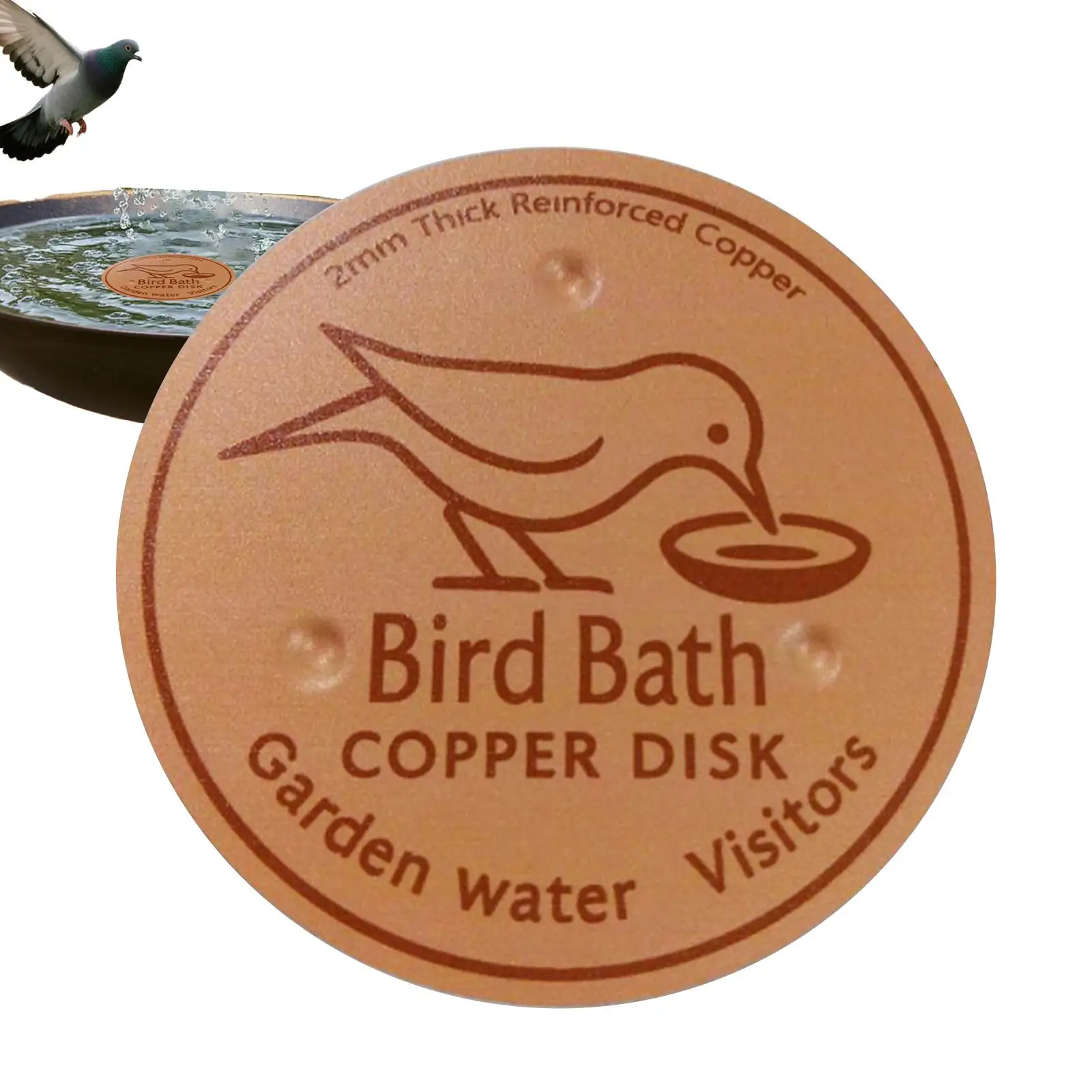 Bird Bath Copper Birdbath Purifier with Triple-Point Support Bath Disk Ornaments Feeder Accessories for Outdoor Bird Baths Bowls