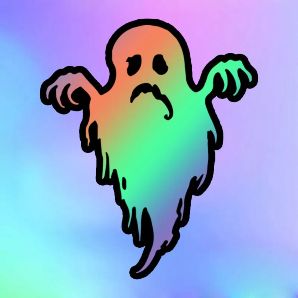 1PC Spooky Ghost Car Decal, Holographic Style Sticker, Eye - Catching Automotive Personality Decor