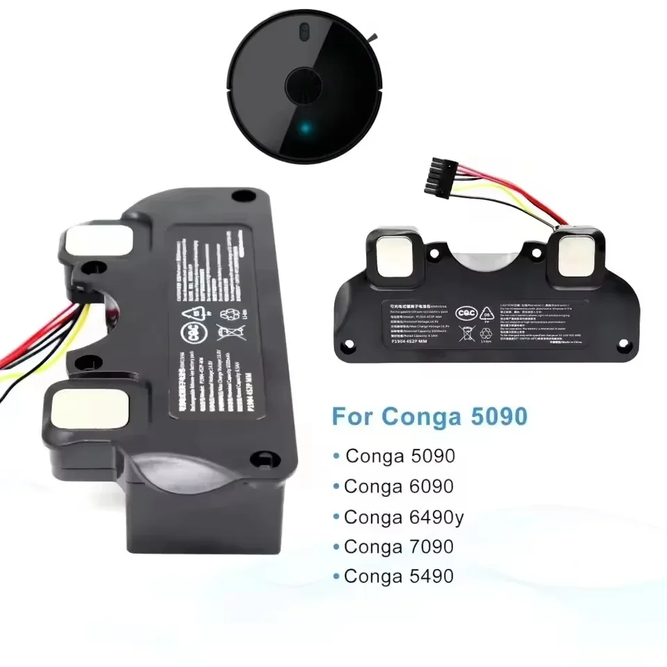 

For CECOTEC CONGA 12800mAh Battery Replacement 5090 5490 6090 7090 Robot Vacuum Cleaner 18650 Battery pack Accessories