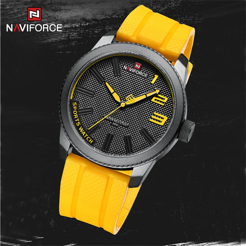 NAVIFORCE Sports Silicone Men\'s Watch Fashion Classic Waterproof Male Watch Luxury Casual Quartz Men\'s Wristwatch reloj hombre