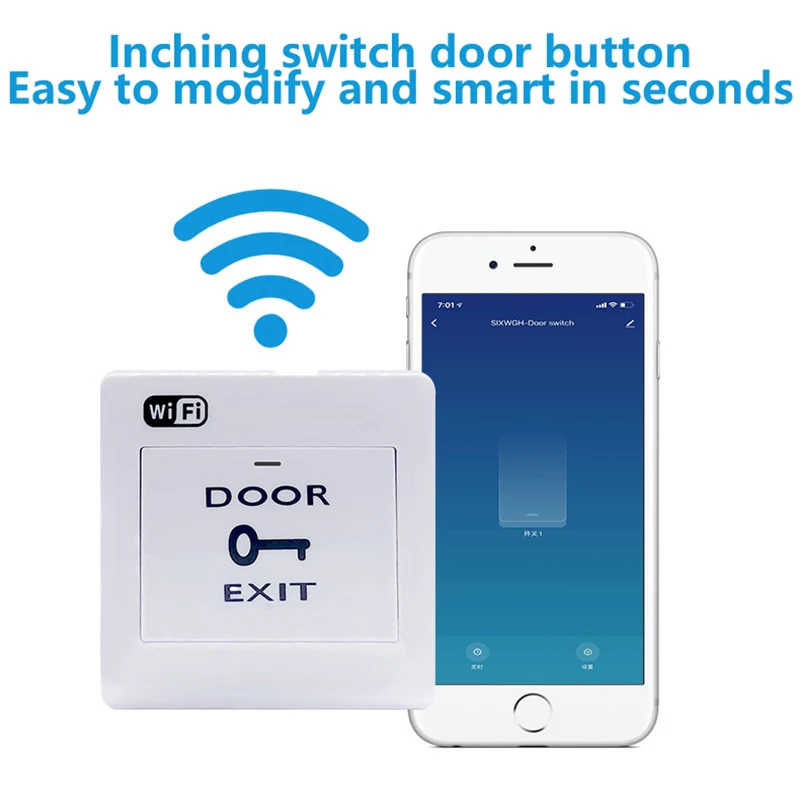 Tuya WiFi Door Exit Button Wireless Release Push Switch For Electronic Door Lock Sensor Access Control System APP Remote Control