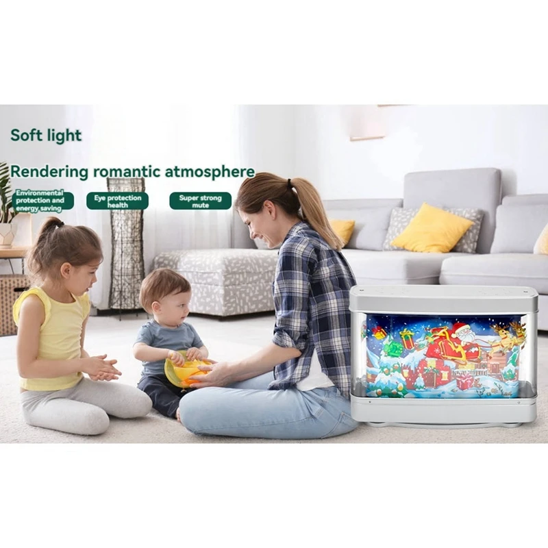 TKOH-USB Fish Tank Light Aquarium Decor Night Light Virtual Dynamic LED Table Lamp Cute Room Decor Gift