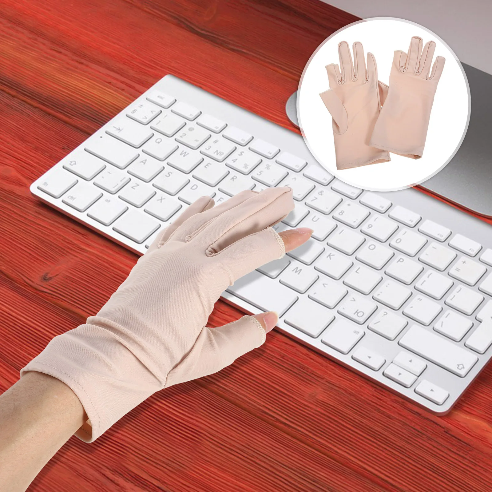 

Sun Protection Gloves Cycling for Women Summer Driving Riding Half Finger Woman Cloth Outdoor Miss