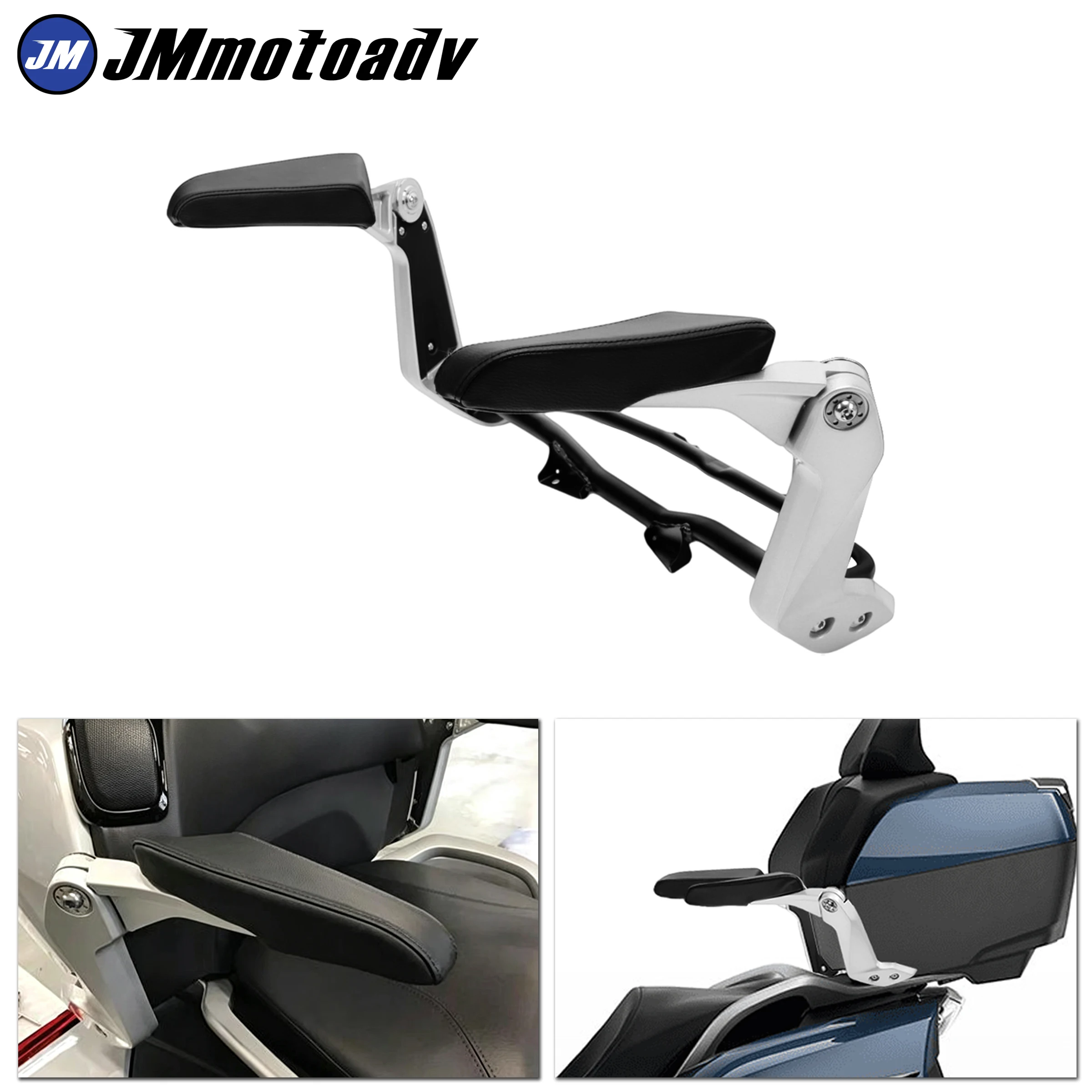 Rubber And Metal Material Motorcycle Adjustable Rear Passenger Armrests Handrail For BMW K1600GA K1600B 2017-2025