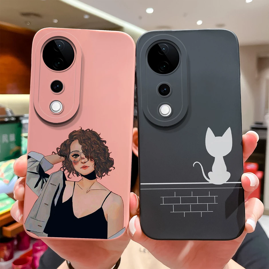 For Vivo V40 Pro SE Lite 5G Phone Case Fashion Cartoon Sweet Girl Silicone Soft Cover For VivoV40 V40Pro Funda VivoV40Lite Coque