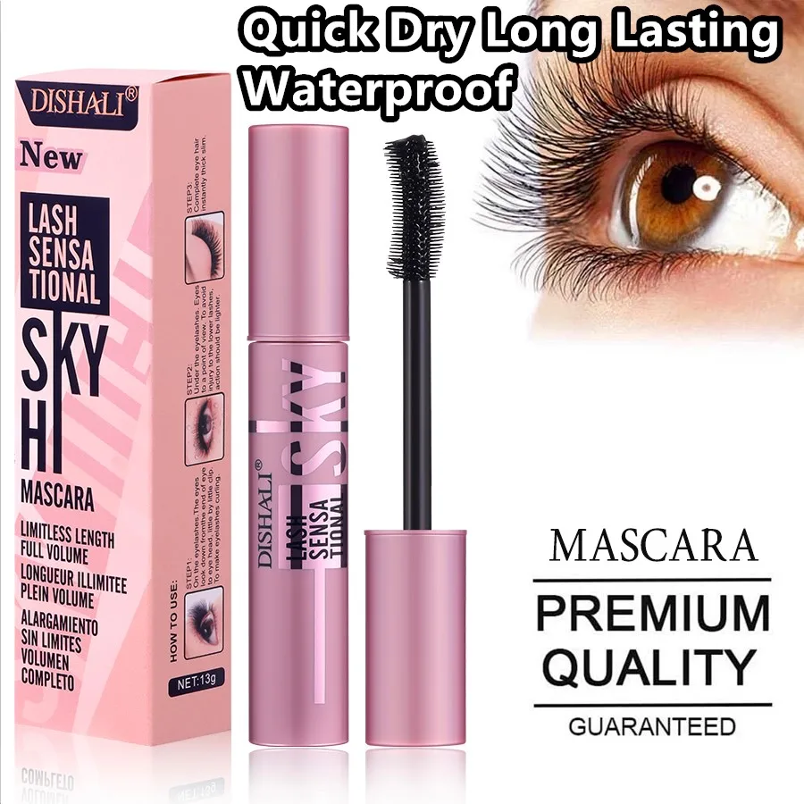 DISHALI Neue Natürliche Schwarz Volumen Wimpern Mascara Schnell Trocknend Langlebig Dicke Curling Verlängerung Wasserdicht Make-Up Mascara