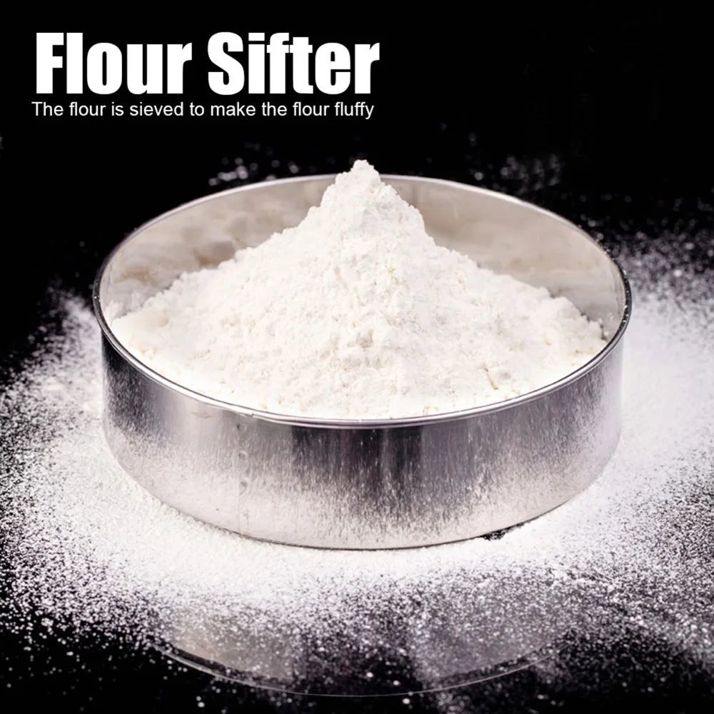 6PCS Stainless Steel Flour Sifter Set Round Easy Cleaning Baking Sifter Fine Mesh Smooth Edge Kitchen Strainer Powder Sugar