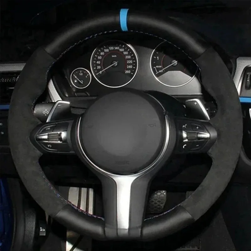 For BMW M Sport 1 Series F20 M235i M240i X1 F21 F48 X2 F39 X3 Hand Stitched non-slip Genuine Leather Car Steering Wheel Cover