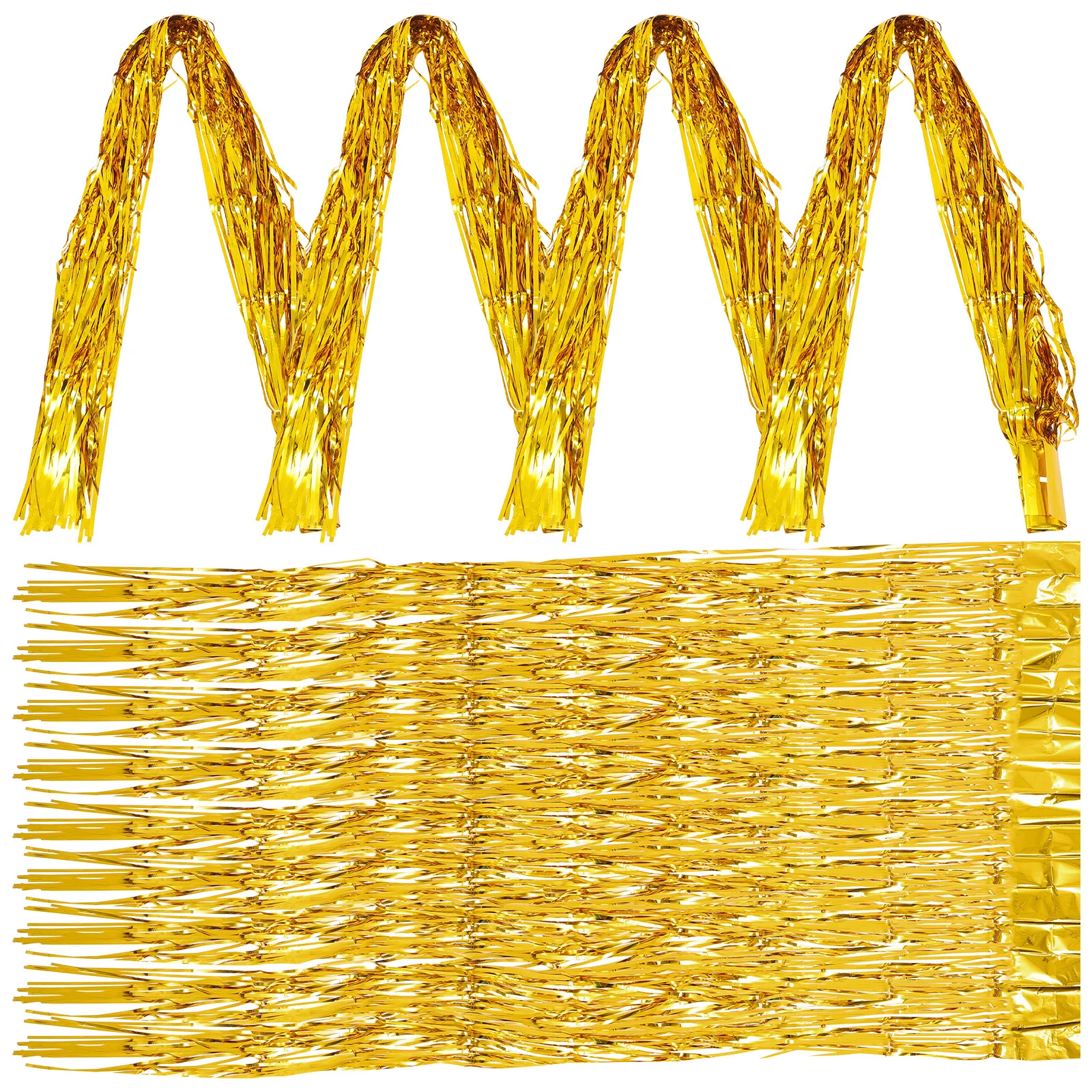 

5Pcs Fringe Curtain Backdrop Shiny Tinsel Streamer for Party Wedding Holiday Decor Door Porch Window Room Decoration