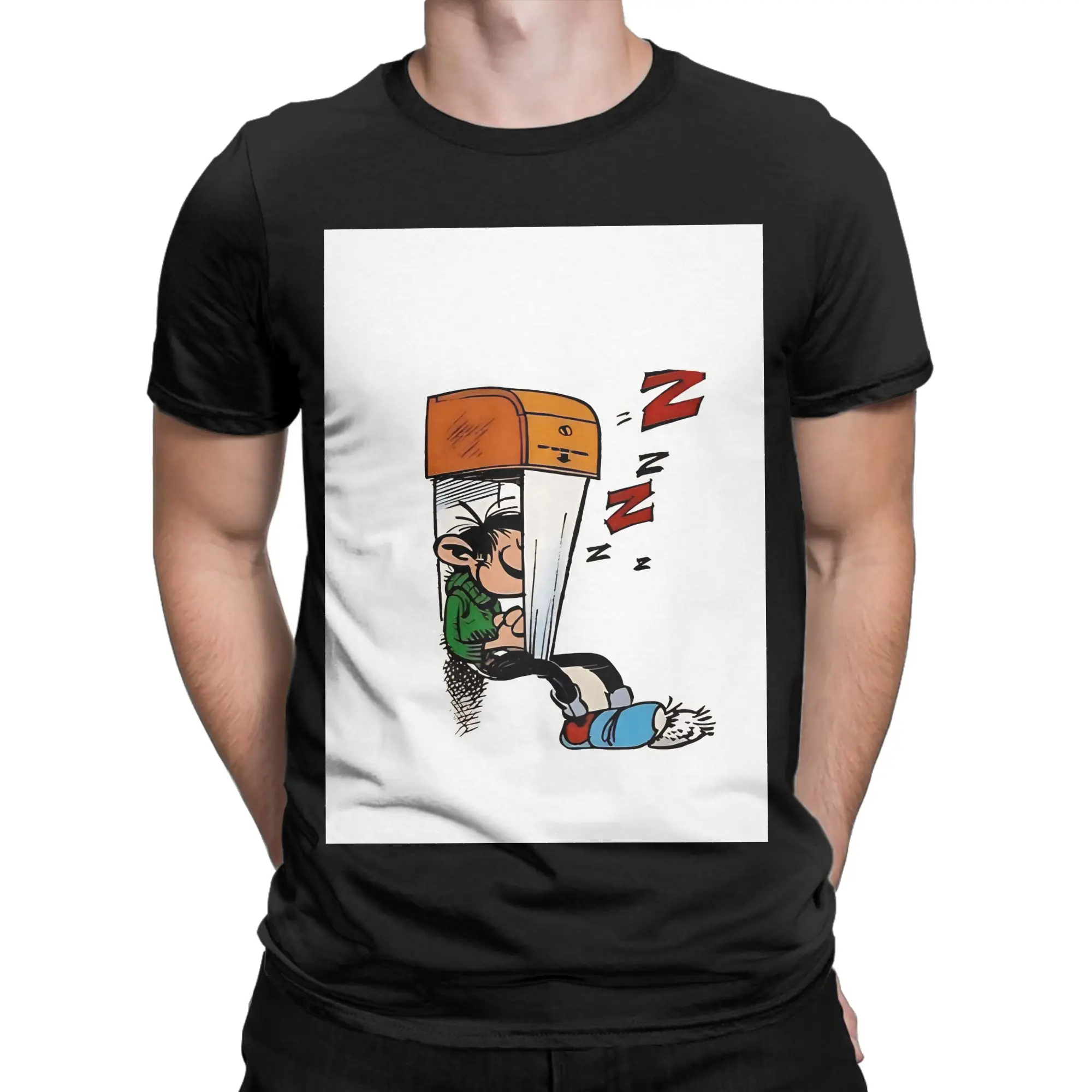 Gaston lagaffe Graphic Classic Novelty Graphic 100% Cotton T-Shirt Gaston Lagaffe Tees Tops For Men