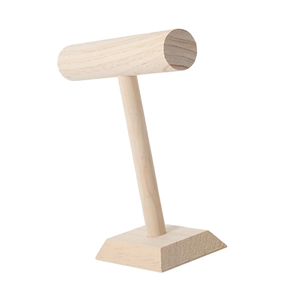 

Wooden Jewelry Display Rack T-Shaped Bangle Holder Necklace Stand Bracelet Organizer Storage Shelf for Storefront Use
