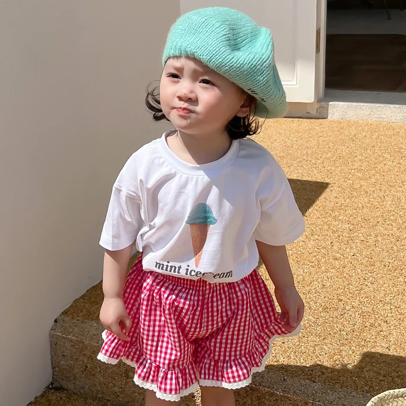 

Kids Clothes Girls T-shirt Shorts Suit Cute Two-piece Baby Short-sleeved Summer Shorts