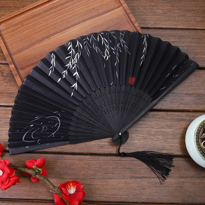 DIY Folding Fan Bamboo Fan, Handmade Painting Folding Fan, Wedding Gift, Chinese Style, Student Gift Fan, Ancient Style