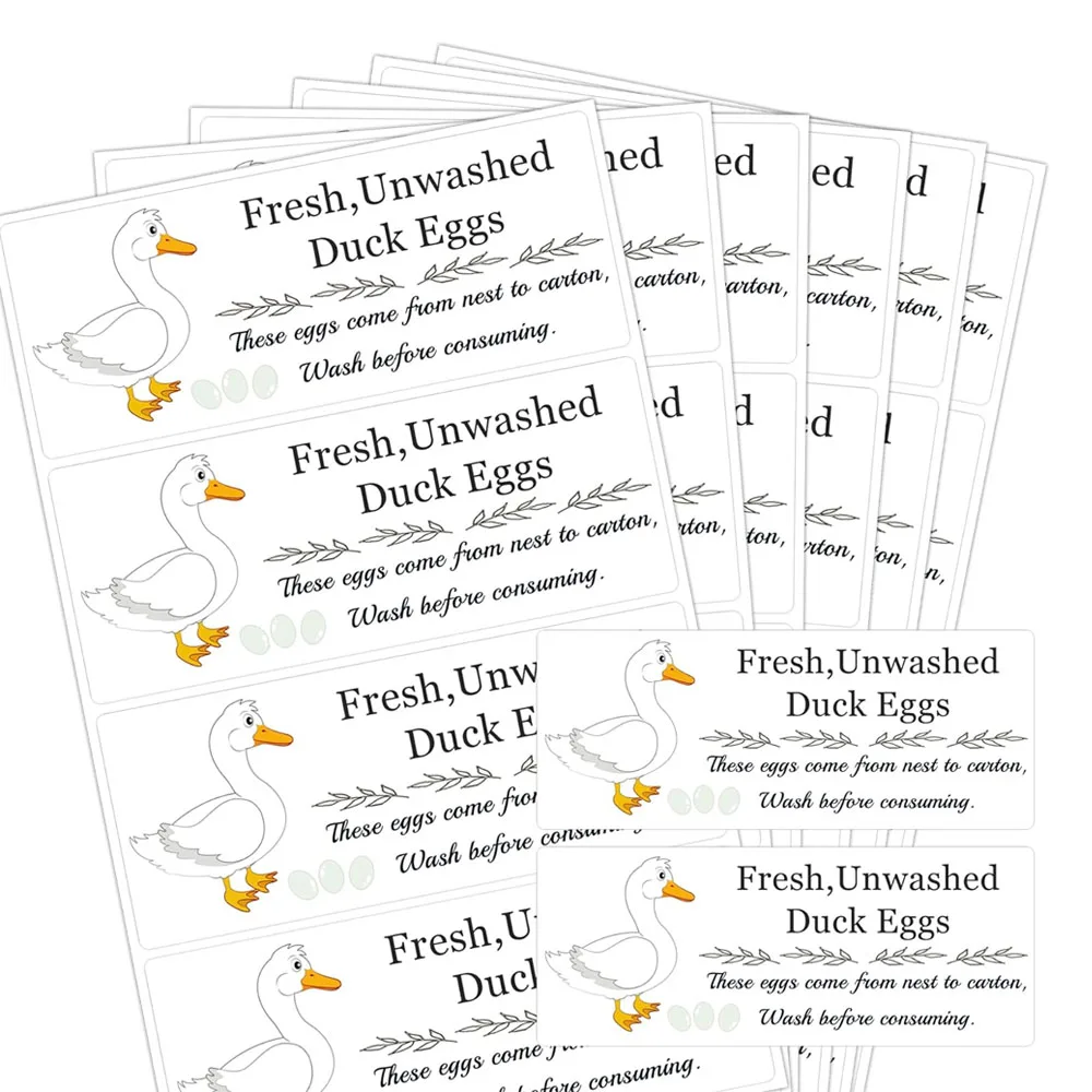 

Unwashed Chicken Quail Duck Egg Carton Stickers 1×2.5inch Farm Fresh Eggs Carton Labels for Egg Packaging Instructions 120Pcs