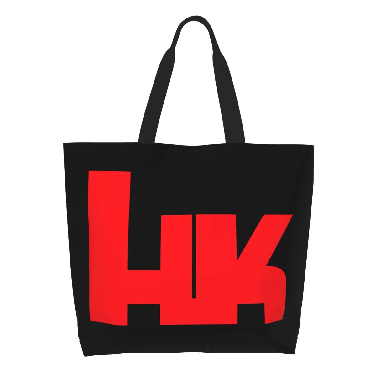 HK Heckler Firearms Koch Groceries Shopping Bag Kawaii Print Canvas Shopper Shoulder Tote Bag Large Capacity Washable Handbag