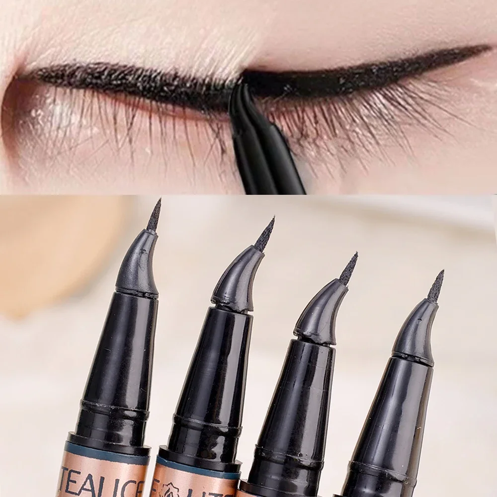 Bend Headed Eyeliner Liquid Pen Ultra Thin Waterproof Eyeliner Long-lasting Outline Shadow Lying Silkworm Smooth Eyeliner Makeup