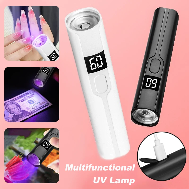 Digital Display New Uv 365 Purple Light Banknote Detection Fluorescent Vegetable Detection Aflatoxin Flashlight Nail Lamp