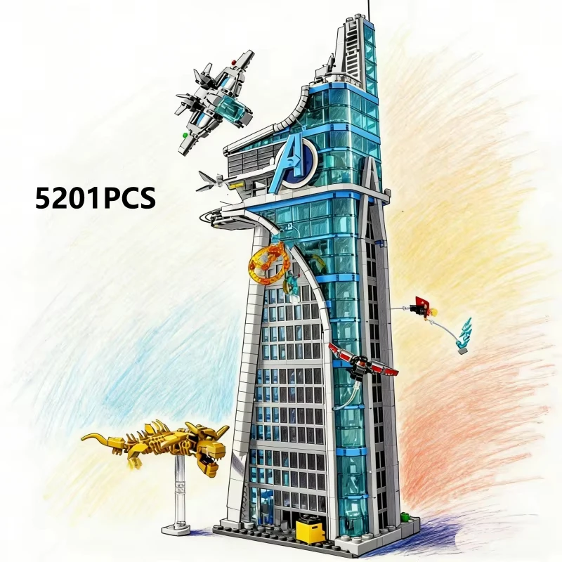 

Хит продаж 2026 года: Конструктор «Башня Мстителей», модель для сборки, игрушка-супергерой, подарок на день рождения для мальчиков