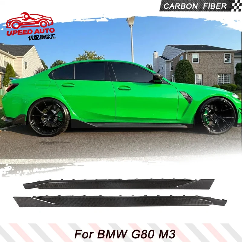 

Suitable for Carbon Fiber Body Kits BMW 3 Series G80 M3 2021-2024 Car Side Door Bumper Skirts Extension Lip