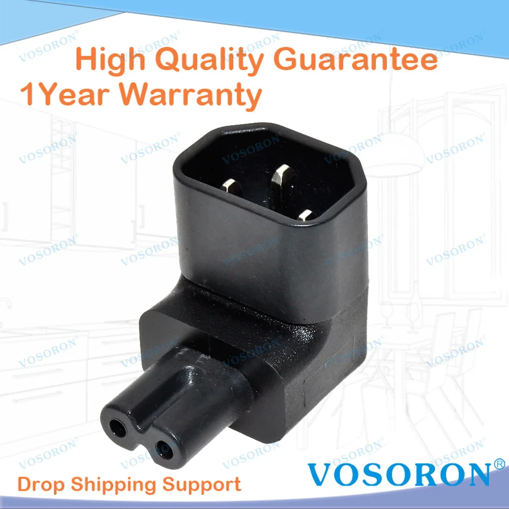 

Адаптер C14–C7 VOSORON 90 градусов IEC 320 Мужской C14–C7 Женский прямоугольный адаптер расширения питания