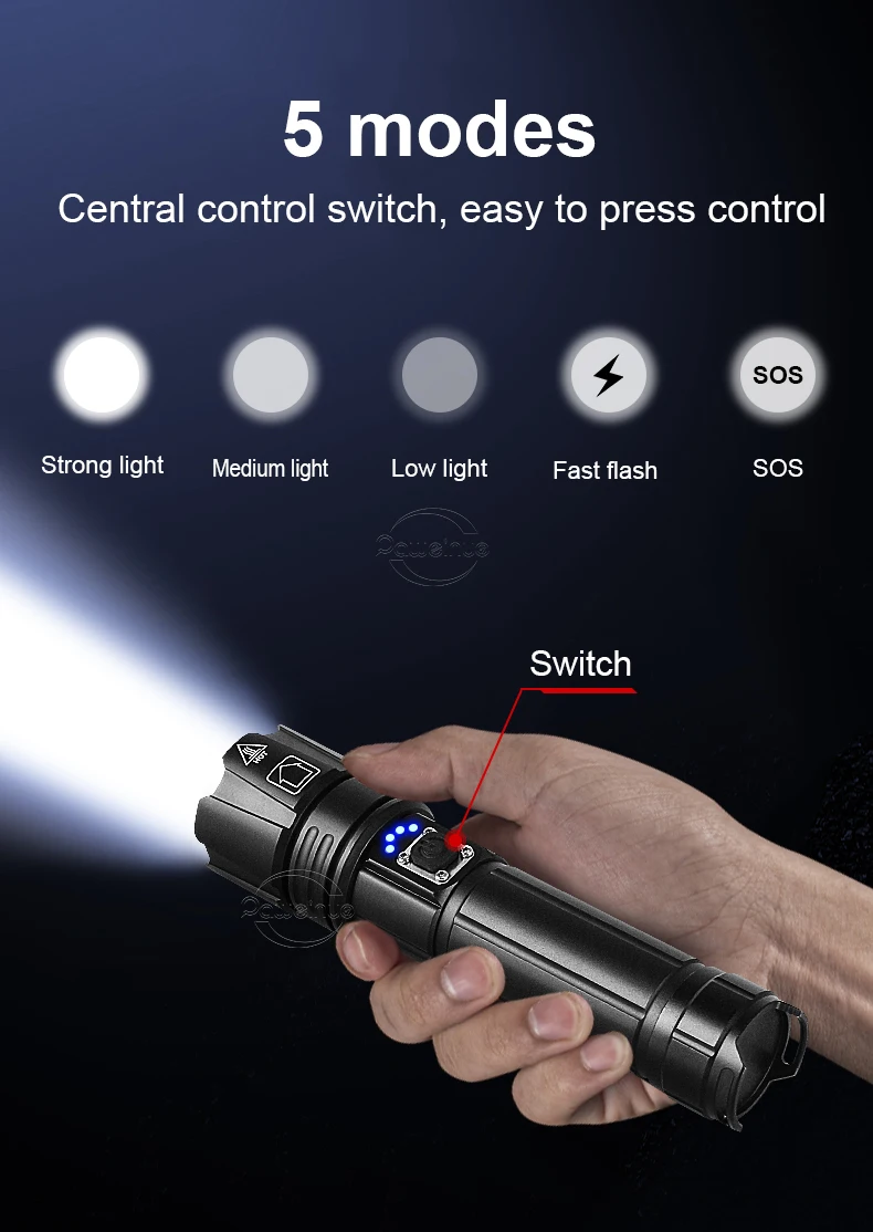 Lampe de poche LED rechargeable, lampe de poche LED professionnelle
