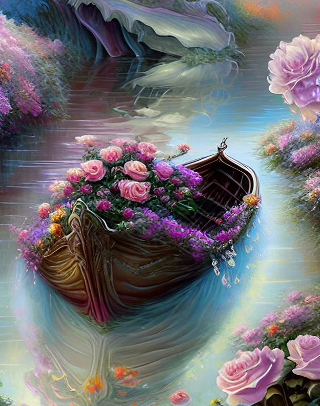 JMINE Div 5D ship sailboat flower river Full Diamond Painting cross stitch kits art floral 3D paint by diamonds