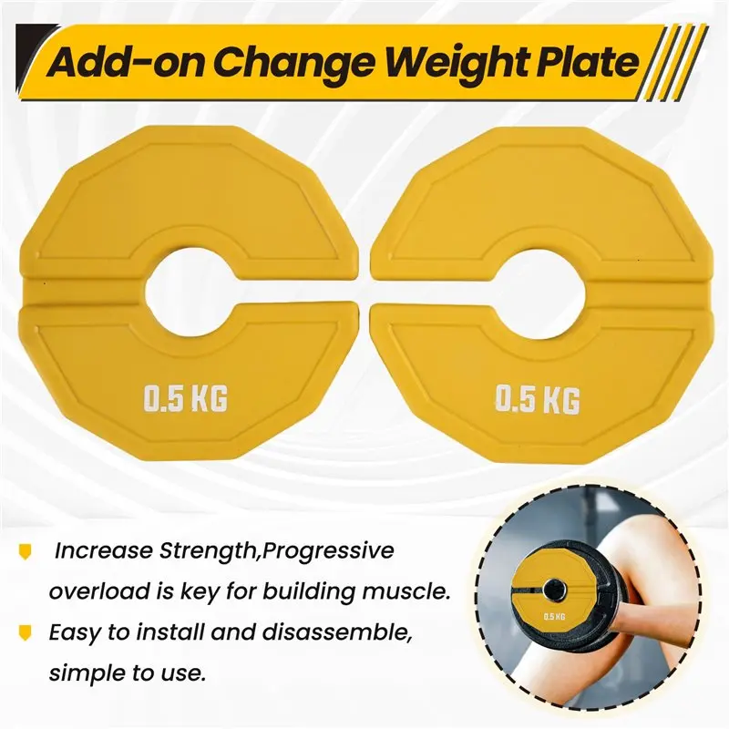 A07T-2PCS Gym Micro-Type Plates Dumbbell Fractional Weight Plate Rubber Fractional Weight Plates Plates Add-On Aperture 35Mm 0.5