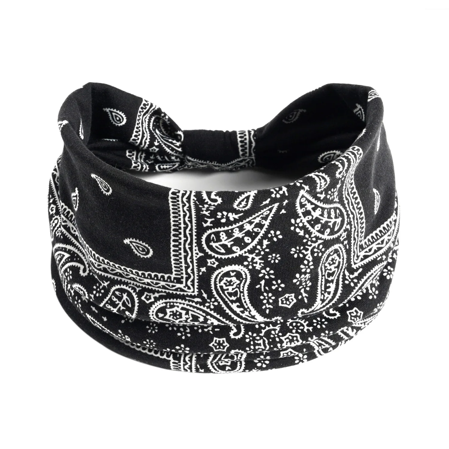 Fasce larghe Boho Bandana elastica antiscivolo sudore moda grandi fasce per capelli fasce per capelli copricapo sport, corsa, Yoga