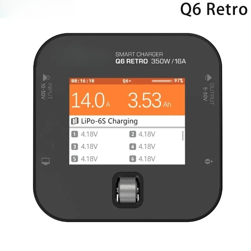 

IST Q6 Retro 350W 16A DC Lipo Battery Balance Charger Discharger for 2-6S Digital Battery Li-Po Li-Hv Li-Ion Li-Fe NiMH Ni-Cd