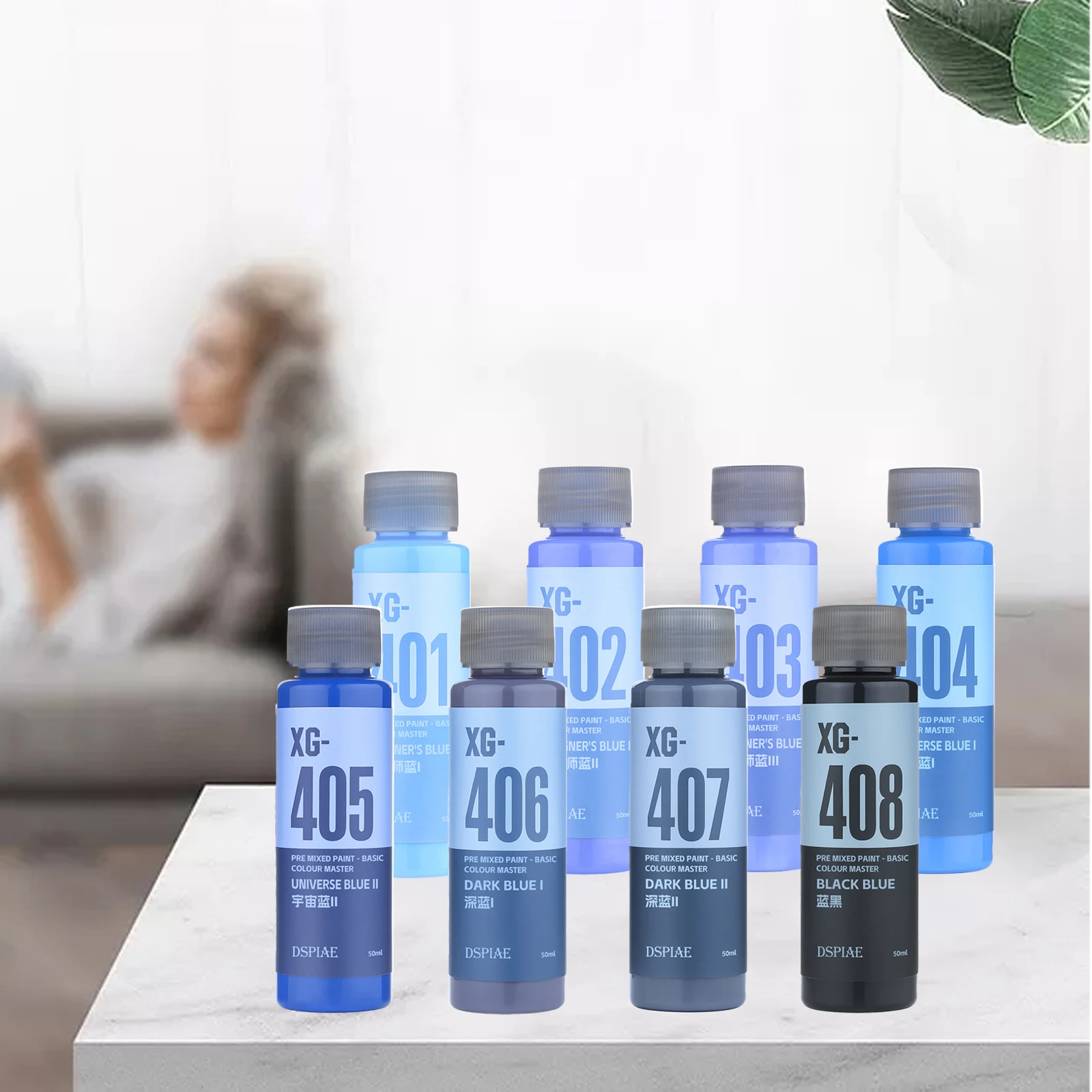 DSPIAE XG Series Pre-Mixed Water-Based Paint 50ML Basic Color Master Spray Painting Kit for Model Hobby DIY Hand-Painted Pigment