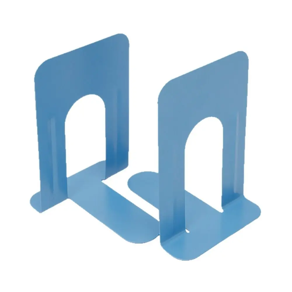 2pcs File Organizer Metal Bookends L-Shaped Heavy-Duty Book Stand Non-slip Book Supports School Office