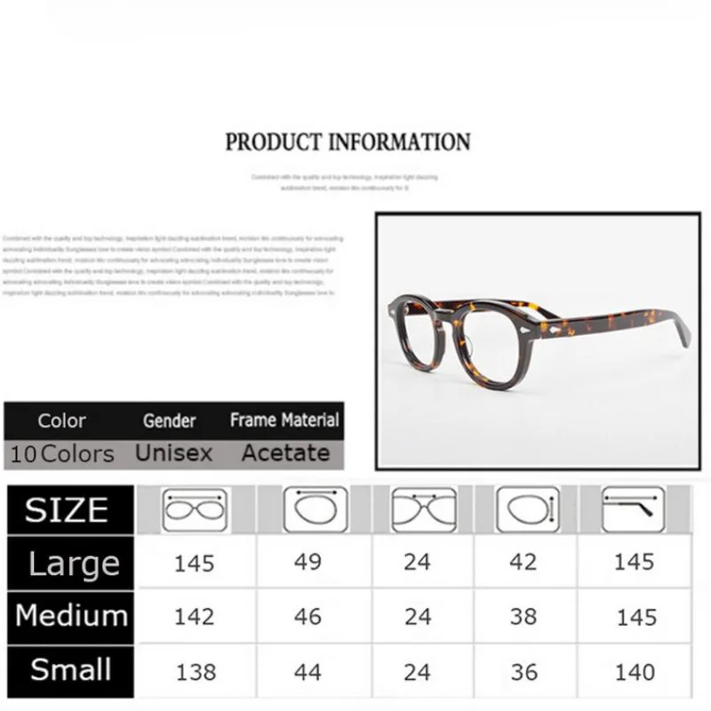 Brand Handmade Optical Prescription Glasses Frames Retro Oval Acetate Luxury Designer American Style Men and Women Eyewear Gafas