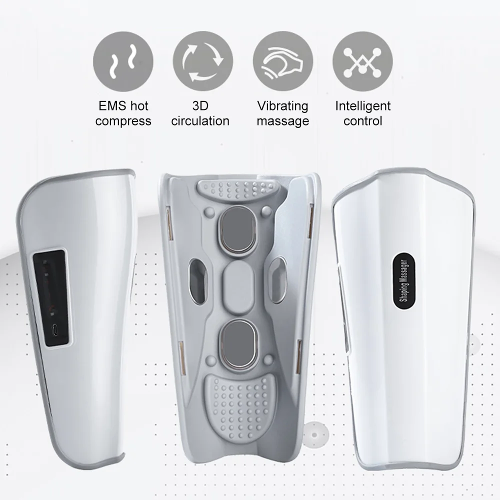 USB Rechargeable Electric Leg Adjustable Massager Warming Massage Machine Portable EMS Vibration Heating Slimming Calf Massager