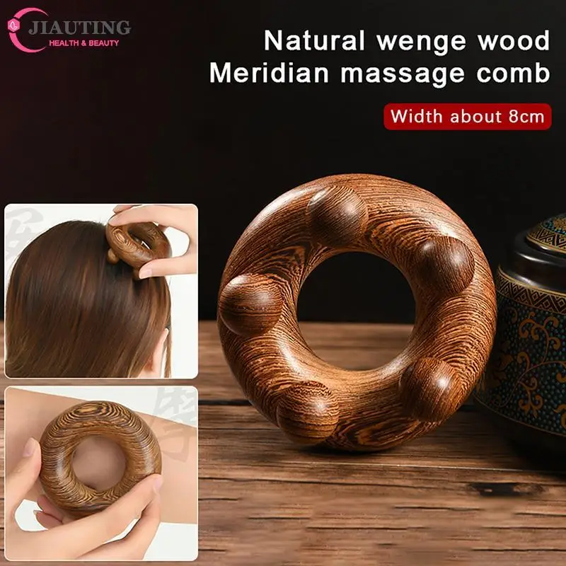 

1PC Chicken Wing Wood Five Bead Scalp Massager Manual Circular Head Scalp Massager Wooden Relax SPA Tools For Hair Growth Health