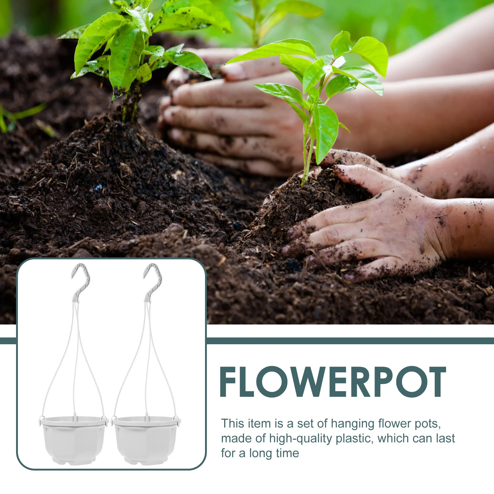

8Pcs Hanging Plastic Flower Pots Thick Wear-Resistant Plant Containers Balcony Hanging Planters Garden Accessories