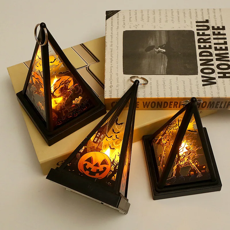 Halloween Decorations Led Candles Tea Light Pumpkin Ghost Hanging LED Lantern Lamp Horror Props Halloween Party Home Bar Decor