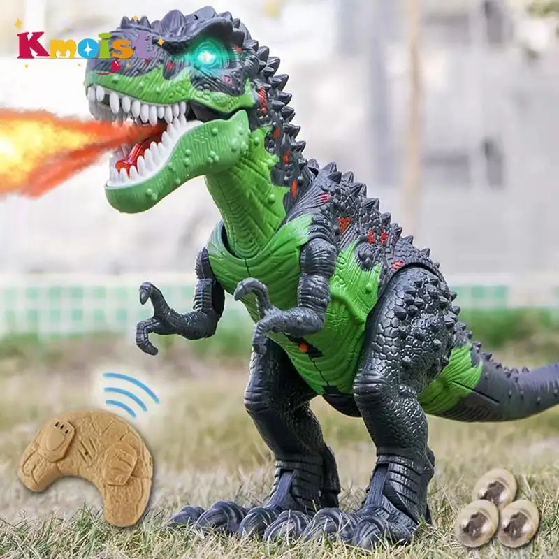 Large Spray Dinosaurs Tyrannosaurus RC Animal With Light Sound Robot Electronic Walking Model Children toys for Kid Gift XMAS