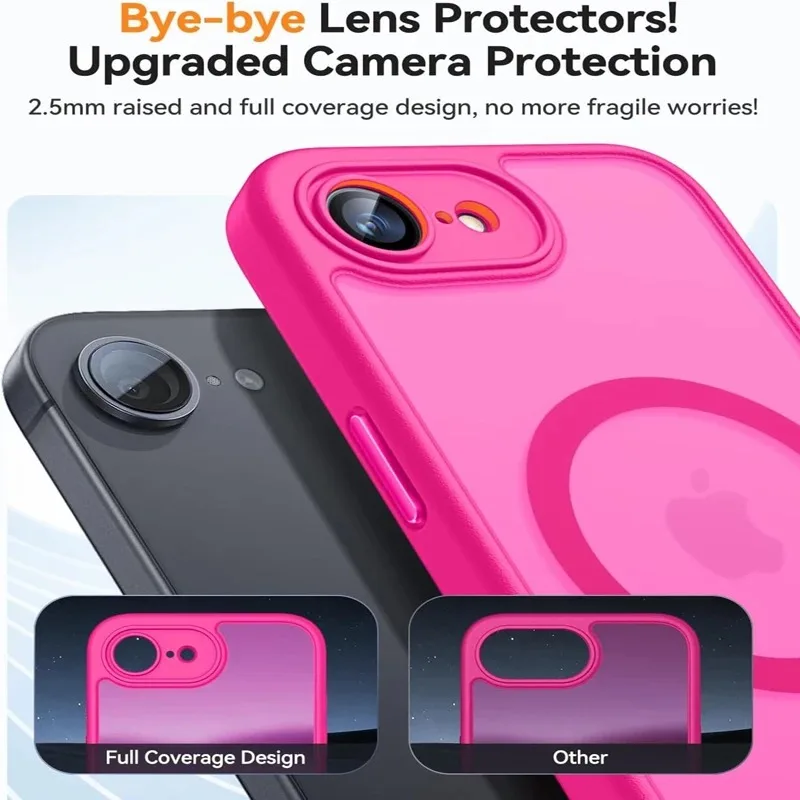 Luxury Matte Hard Case For iPhone 17E 16E 18 17 Air 16 15 14 13 12 11 Pro Max IPhone17E for Magsafe Charge Translucent Cover