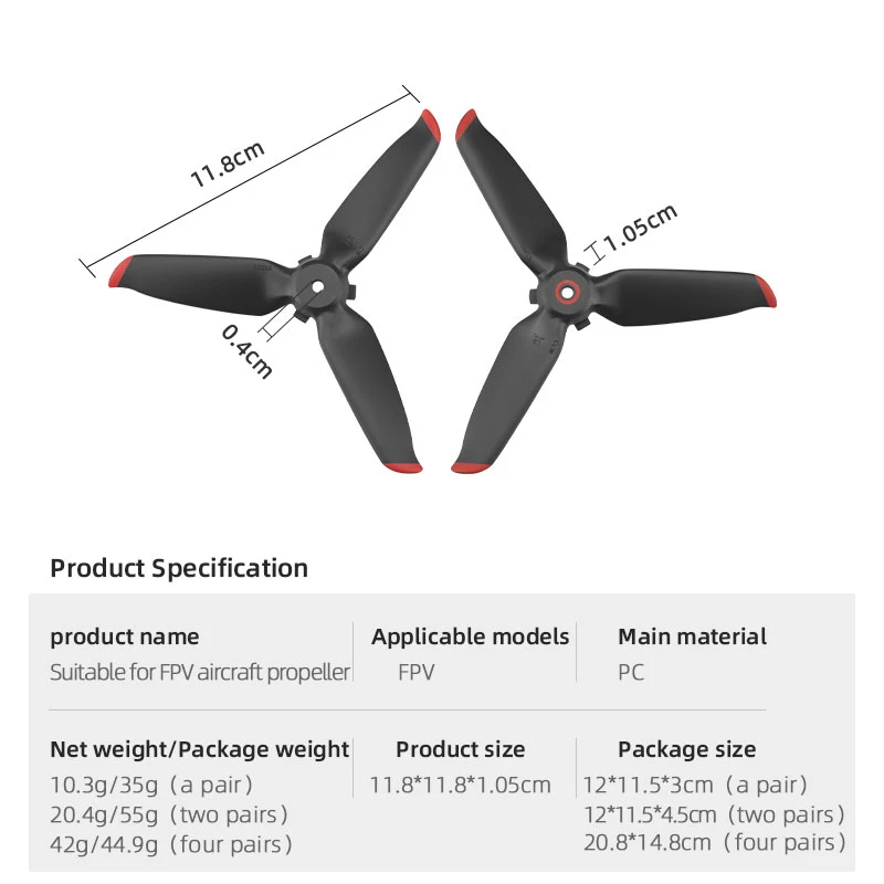 【Top Picks】5328S Propeller Quick Release Paddle Blade Ersatz Flügel Fan Ersatzteil für DJI FPV Drone